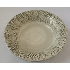 Vintage Williams Sonoma Napa Sage Grapes Leaves Serving Bowl Made in Italy 12.5"